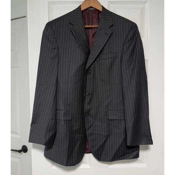 Austin Reed Men's Dark Gray Striped 2 Piece Suit Set Size 40R Pants Waist 34 - Picture 5 of 14